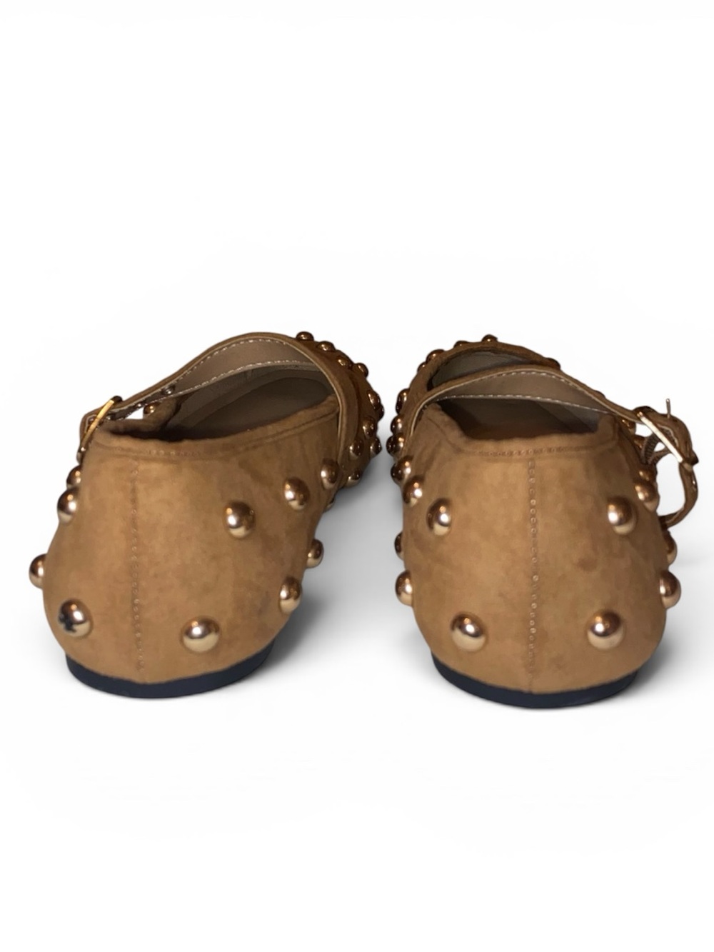 UNIVERSAL THREAD Penny Gold Studded Mary Jane Casual Flats Cognac Brown Size 11 - Picture 7 of 9